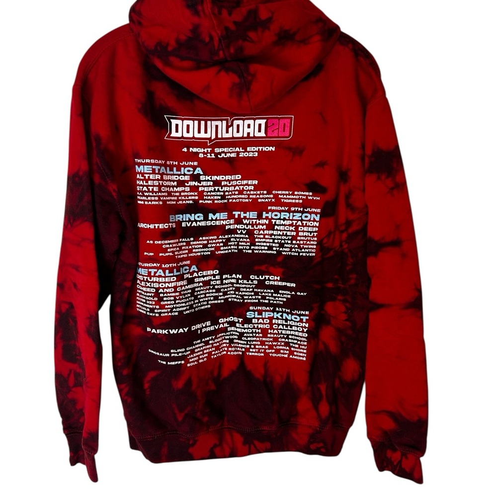 Download Festival 20th Anniversary 2023 Tie‑Dye Hoodie – Red/Black – Size M - Picture 6 of 11